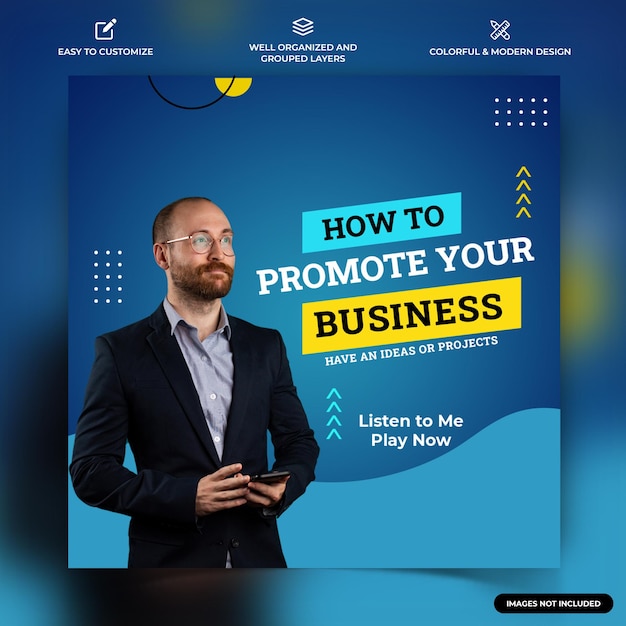 Serviço de negócios instagram mídia social postar modelo de banner da web vetor premium