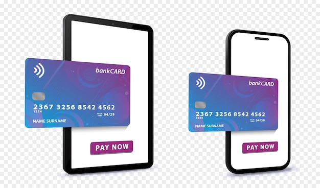 Serviço de pagamento digital de tablets e telefones móveis com cartão de crédito para compras on-line