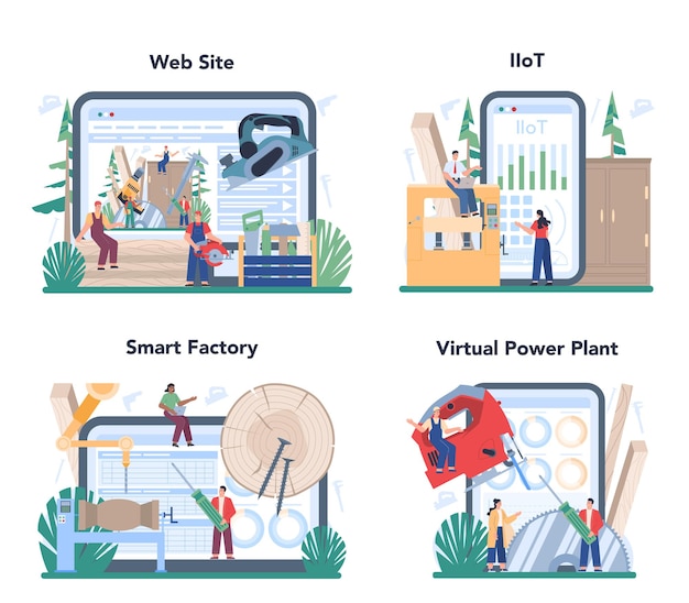 Serviço online de operador de produção de produtos de madeira ou conjunto de plataforma