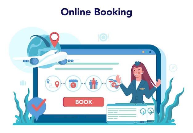 Serviço ou plataforma online de aeromoça