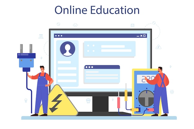 Serviço ou plataforma online de obras de eletricidade.
