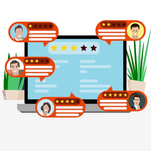 Vetor serviço web de avaliação de classificação de feedback e revisão