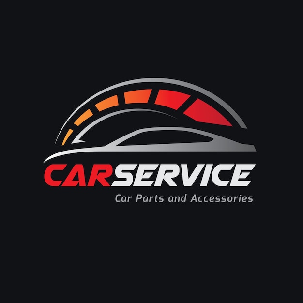 Serviços de carro e modelo de logotipo automotivo.