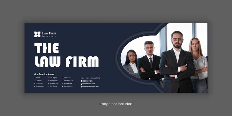 Vetor serviços jurídicos design de capa do facebook ou modelo de banner de capa de mídia social de publicidade do escritório de advocacia flat