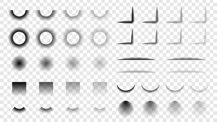 Vetor set collection vector transparent overlay black soft shadows template design elements