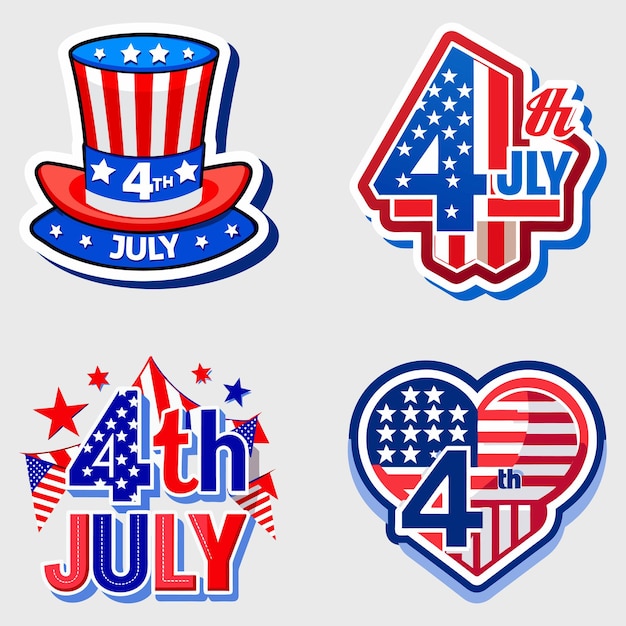 Set de adesivos patrióticos do 4 de Julho