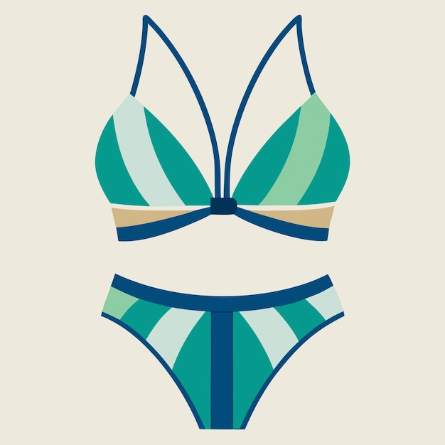 Set de biquíni feminino de design vetorial da frente