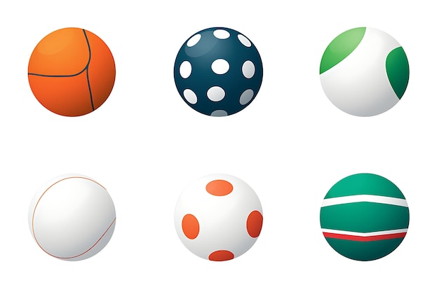 Vetor set de esportes seis bolas diferentes