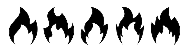Vetor set de ícones de fogo colecção de símbolos de chamas vector