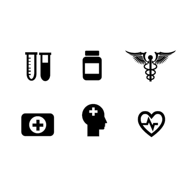 Vetor set de ícones de hospitais vector ilustração design template