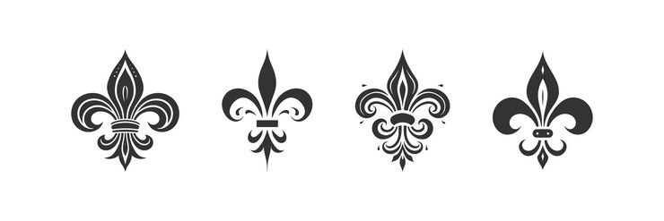 Vetor set de ícones fleur de lis design de ilustrações vetoriais