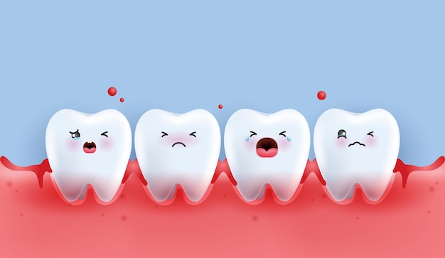 Set de ilustração de cuidados dentários dentistas tratam cárie dentária para evitar dor ao mastigar conceito de tratamento de cárie dentária remover placa tratar cárie dentária aplicativos médicos sites e vetor hospitalar