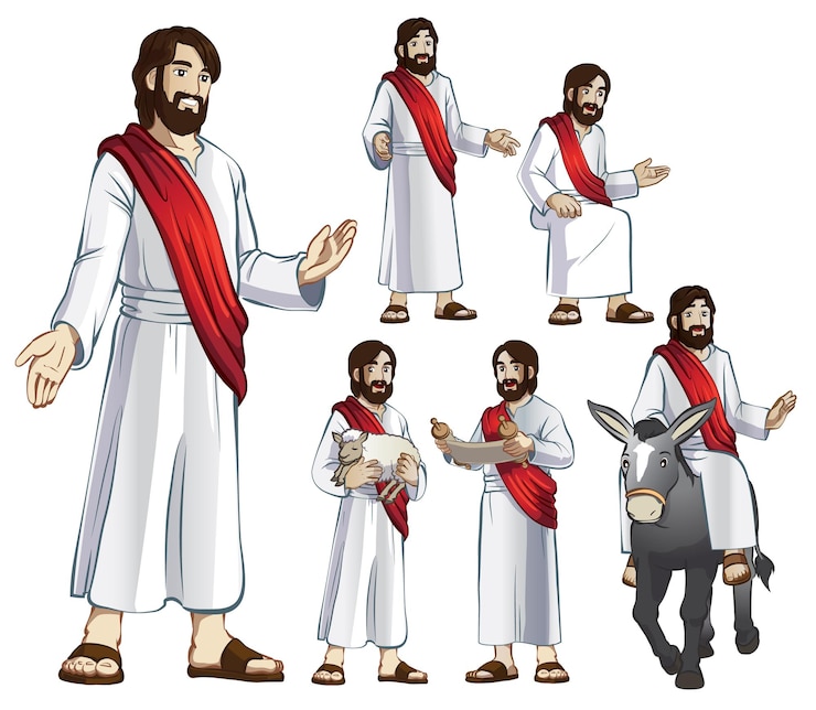 Set de Jesus com oveja pergamino y burro