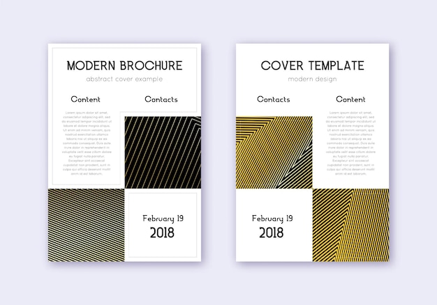 Set de modelos de design de capas de negócios abstracto de ouro