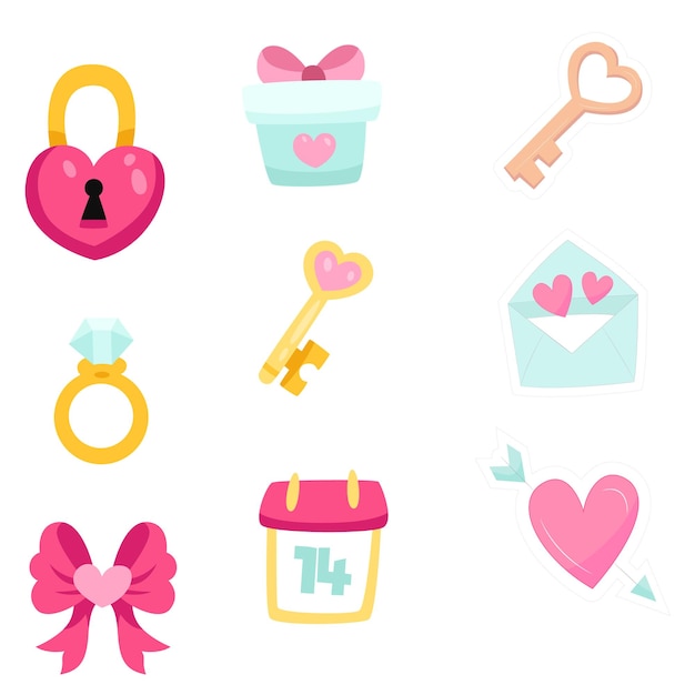 Set de silhueta de chave de porta Set de ícones de chave Set de chaves Doodles Ilustração vetorial