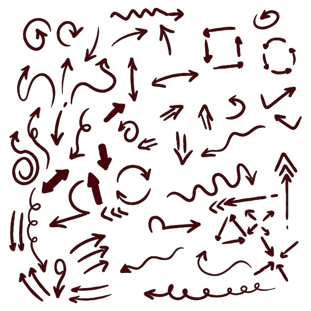 SET OF ARROW DOODLE Ilustração desenhada à mão