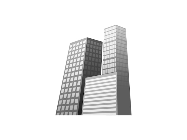 Set vetorial de ícones de edifícios de apartamentos Símbolo de arranha-céu e design de logotipo de arquitetura