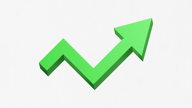 Seta de crescimento de sucesso comercial avançando