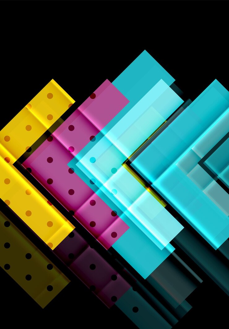 Vetor setas coloridas na ilustração vetorial de fundo preto