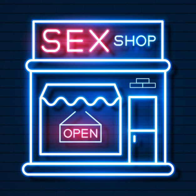 Vetor sex shop agora sinal de néon. pronto para seu projeto, cartão, banner. ilustração vetorial.