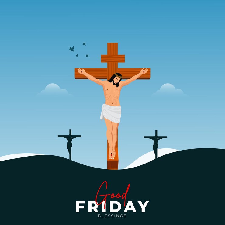 Vetor sexta-feira santa paz da semana santa mídia social post web banner estatuto história