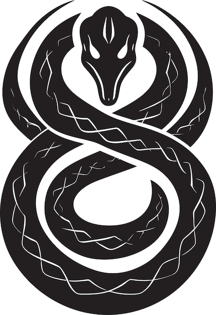 Shadowed python essence black vector design (desenho vetorial em preto)