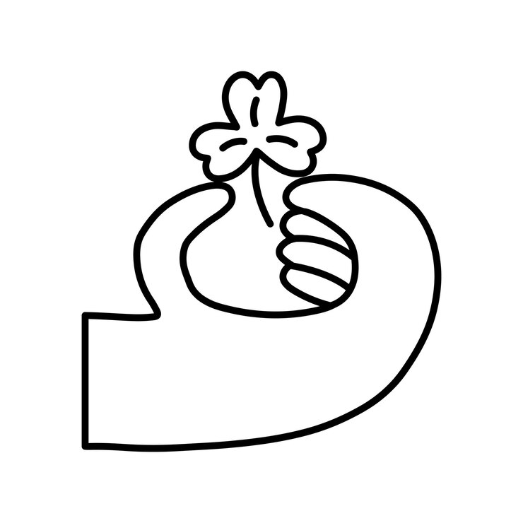 Vetor shamrock na mão para o dia de são patrício