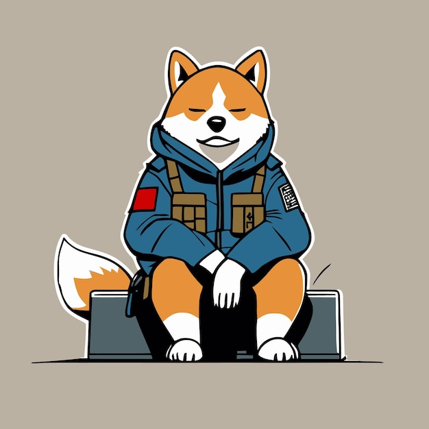 Shiba inu sentado e depressão