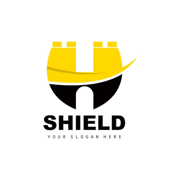 Vetor shield logo seguro e forte segurança vector design proteção modelo de estilo simples ícone de marca