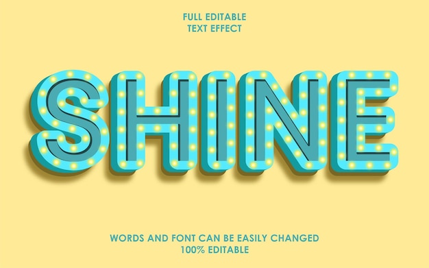 Shine 3d text effect