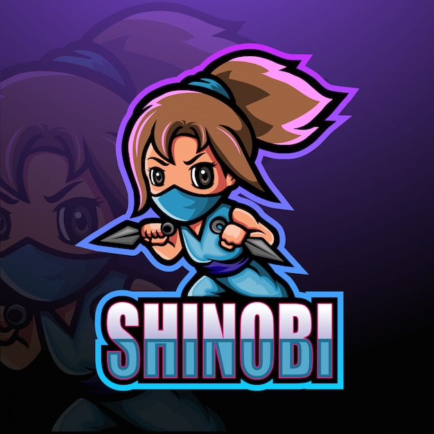 Shinobi mascote esport ilustração