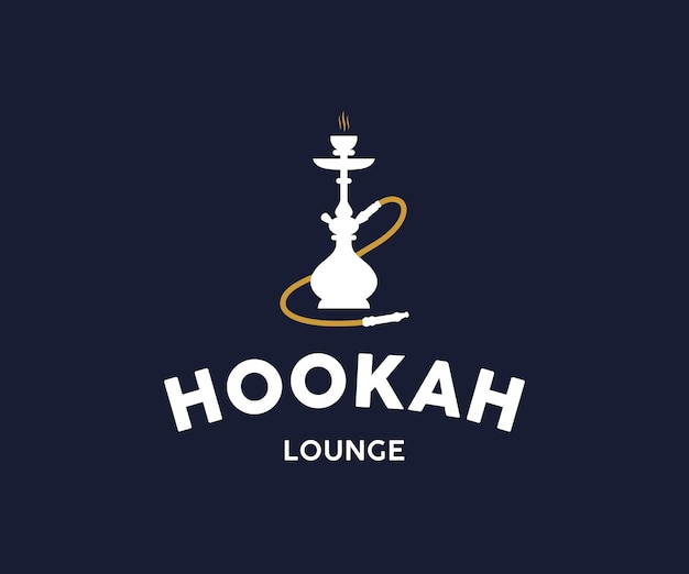 Shisha bar logo, modelo de logotipo do hookah lounge | Vetor Premium