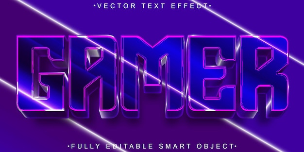 Shny Esport Gamer Vector efeito de texto de objeto inteligente totalmente editável