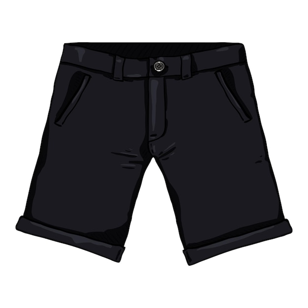 Shorts casuais pretos Vector Cartoon