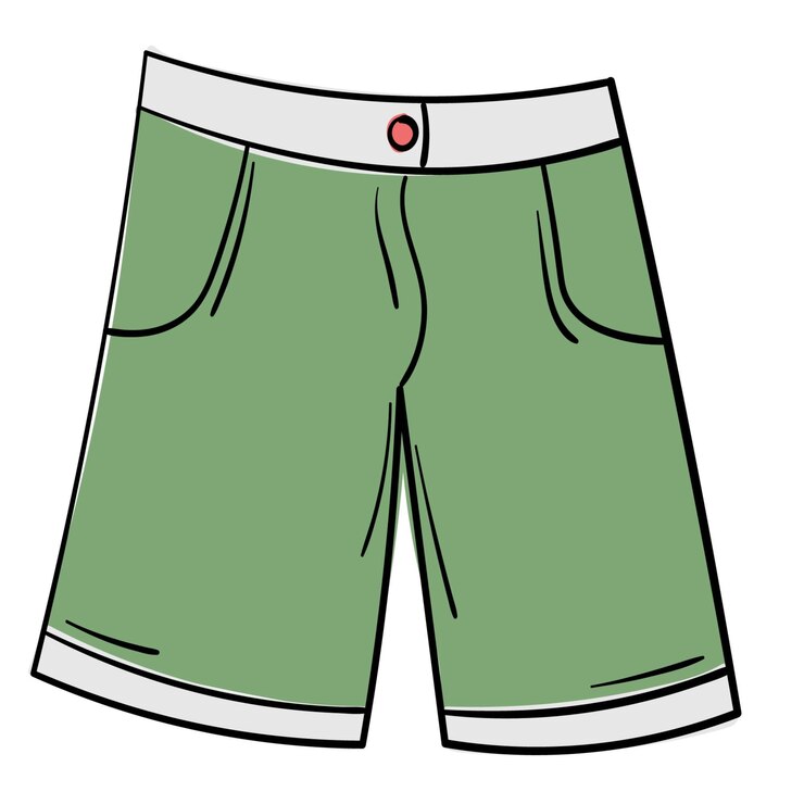 Vetor shorts de praia de verão com adesivo de rabiscos