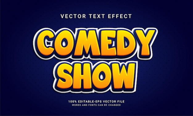 Show de comédia em estilo de texto 3d com tema estilo desenho animado