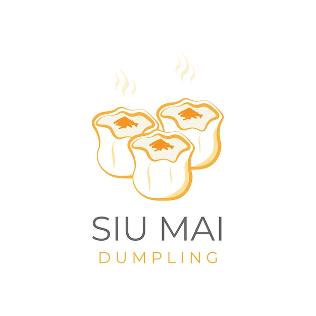 Shumai siu mai siomai ilustração de logotipo de arte de linha simples