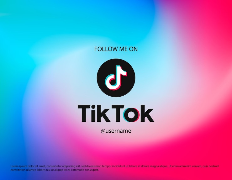 Vetor siga-me no fundo gradiente do tik tok