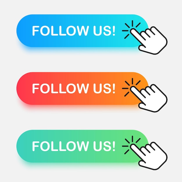 Siga-nos banner button com ação de clique