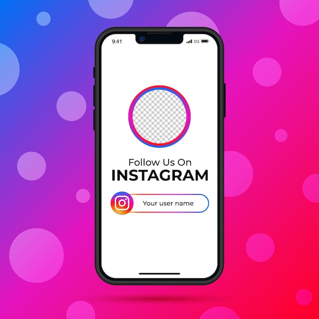 Siga-nos instagram no banner de smartphone de mídia social