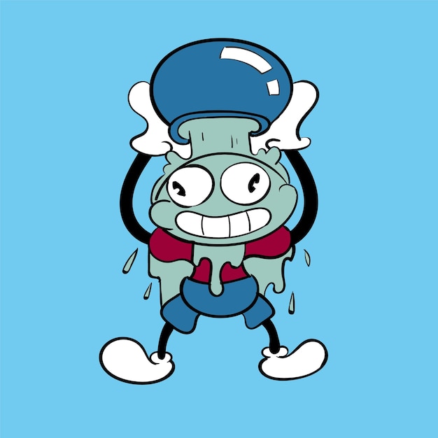 Signo do zodíaco Aquário está encharcado Vintage toons ilustração vetorial de personagem engraçado na moda estilo retrô clássico dos desenhos animados anos 30