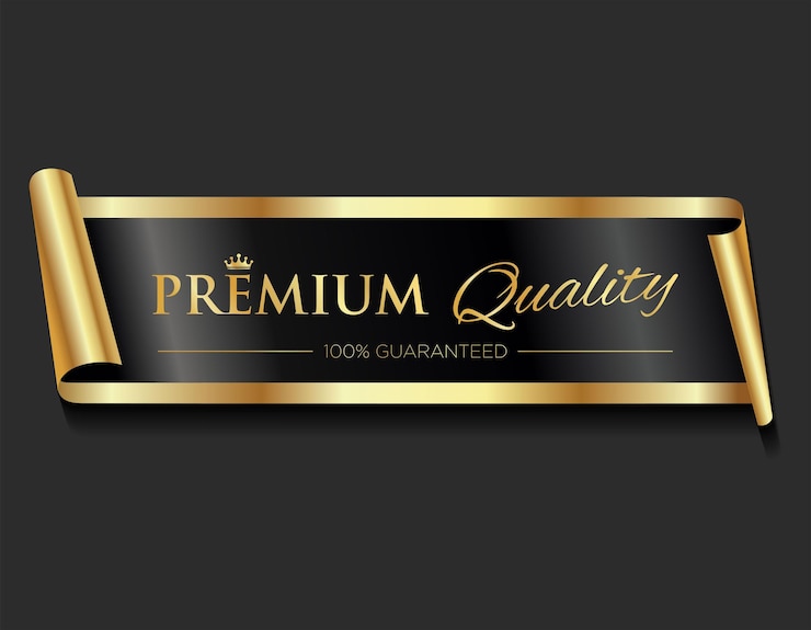 Vetor signo vip premium e exclusivo e coroa isolados em fundo preto