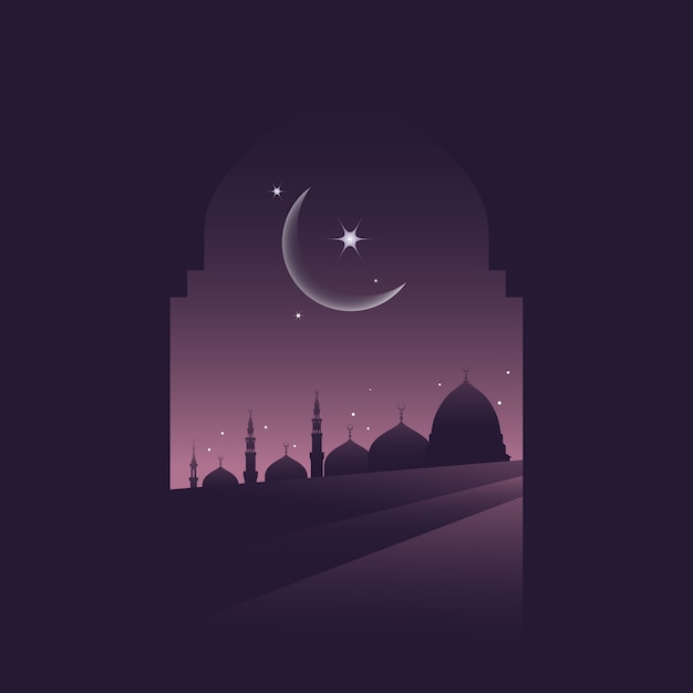 Silhouette mosque ilustração