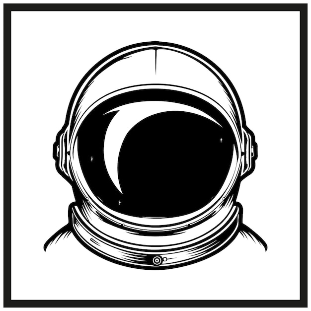 Vetor silhouette of an astronaut helmet clipart on a white background