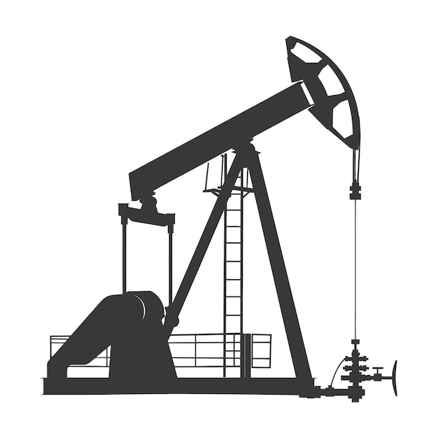 Vetor silhouette pumpjack cor preta apenas