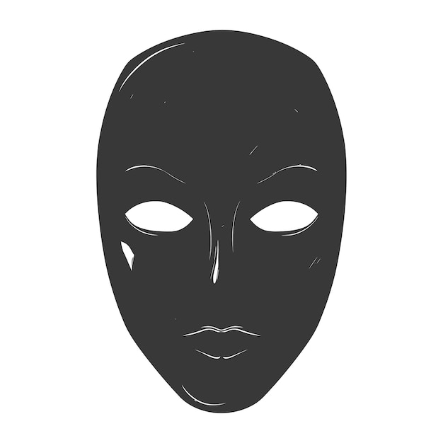 Vetor silhouette spooky mask para a mascarada cor preta apenas