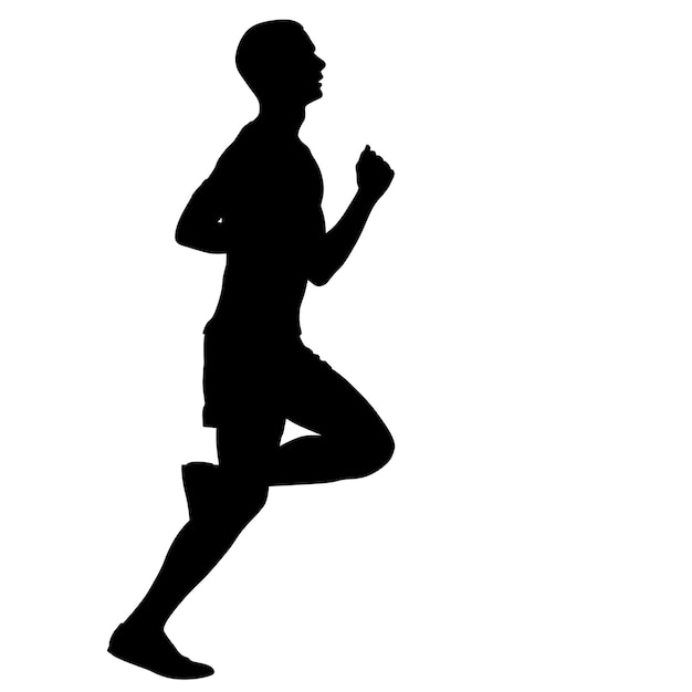 Vetor silhouettes runners na ilustração vetorial de homens de sprint