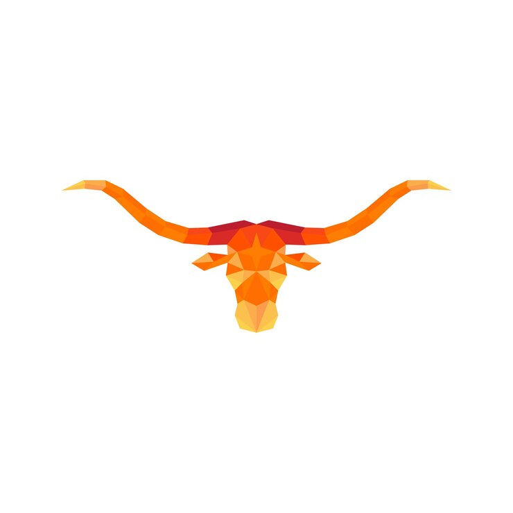 Vetor silhueta abstrata do logotipo longhorn. ícone de vetor de chifre longo de silhueta de bullhead
