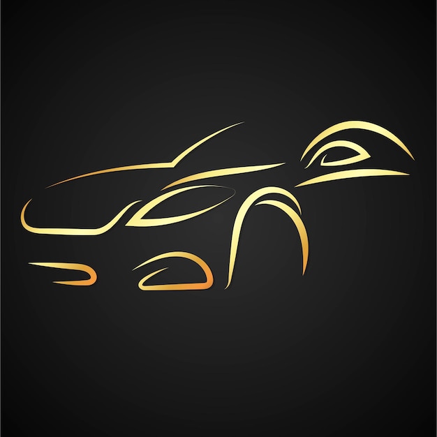 Vetor silhueta automática dourada para design de negócios automotivos