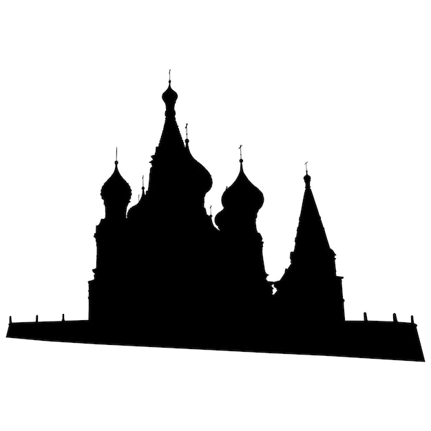 Silhueta Catedral de São Basílio em Moscou em um fundo branco